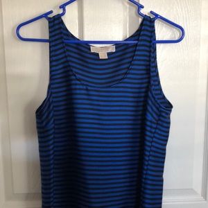 Michael Kors Blue & Black Striped Tank Top